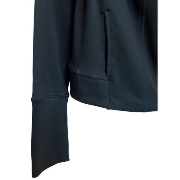 H By Halston French Terry Motorcycle Jacket With Rib Detail In Black Size 8 NWOT - Picture 4 of 10